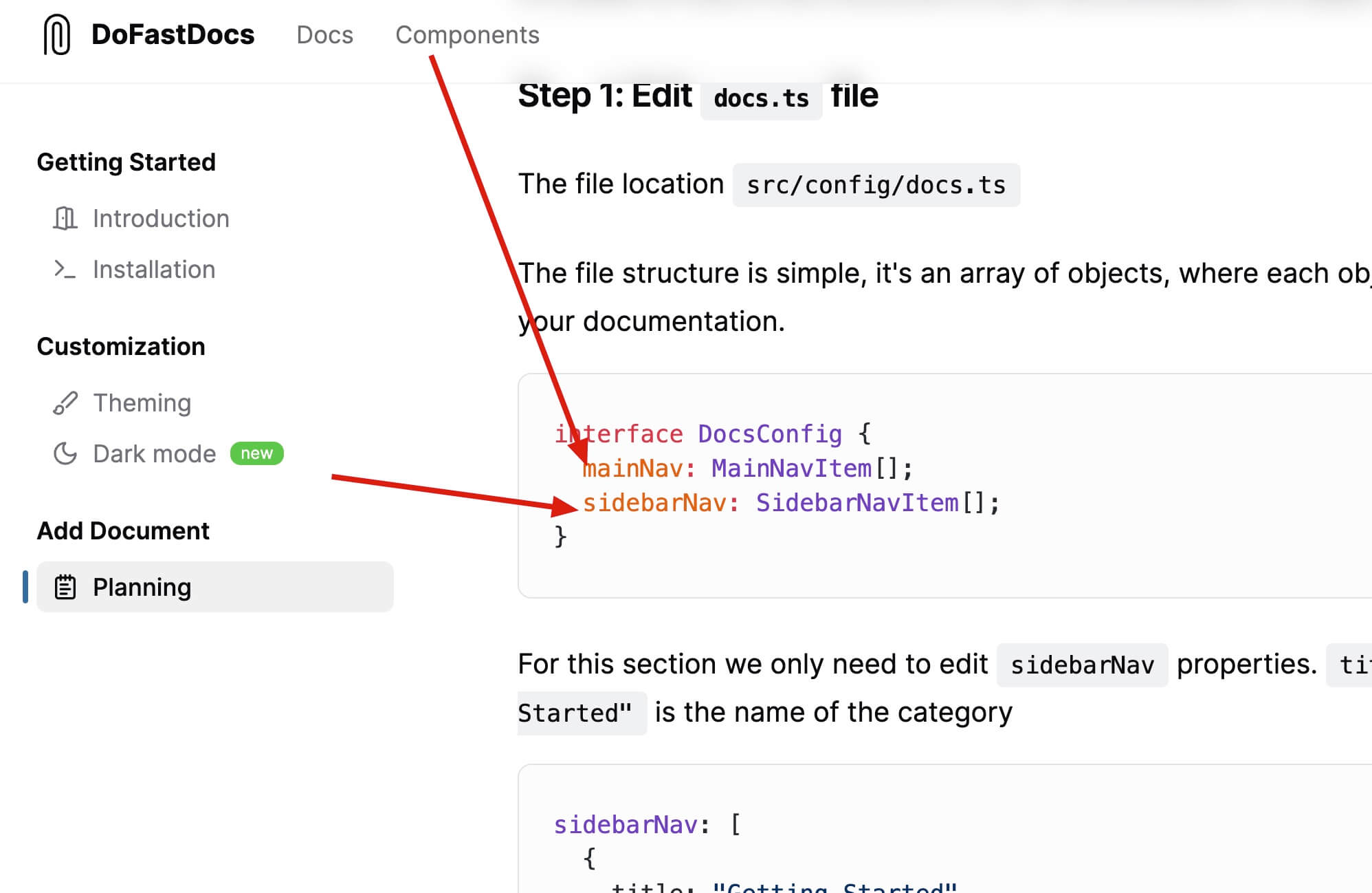 Documentation structure explanation